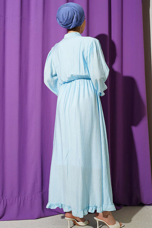 Belted Half-Brit Buttoned Dress Blue