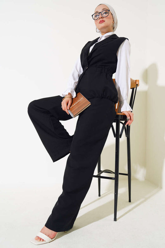 Bel Elastic Vest Set Black