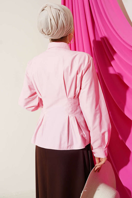 Camicia corta con dettagli Bel Pens rosa