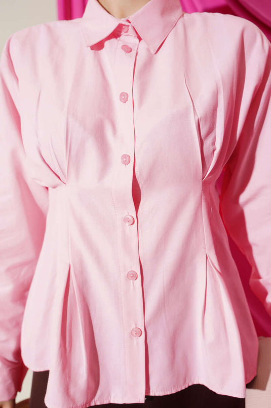 Camicia corta con dettagli Bel Pens rosa