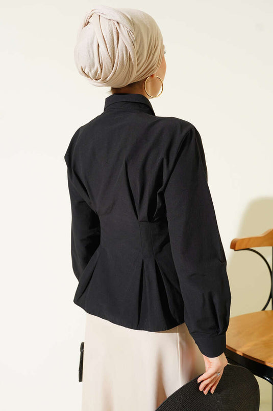 Camicia corta con dettagli eleganti Bel Pens nera