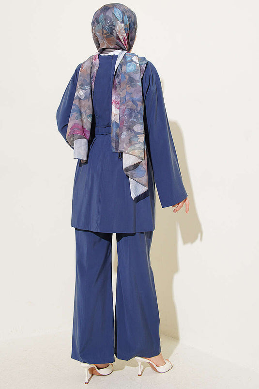 Ensemble modal ceinturé double corde Bel Pensli bleu marine