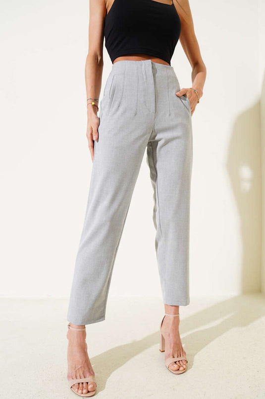 Bel Pensli Dar Paça Pantolon Gri