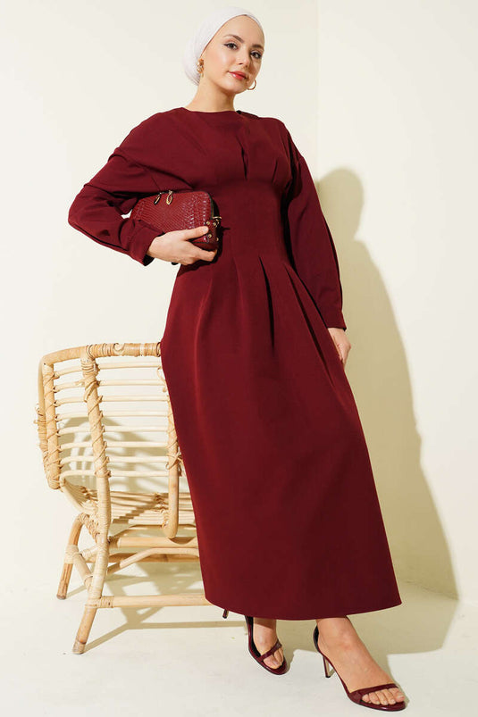 Robe double ceinturée Bel Pensli bordeaux