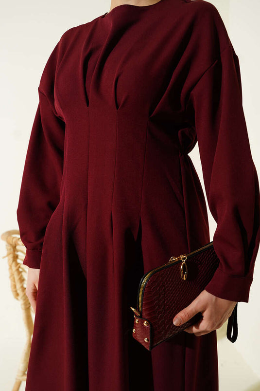 Robe double ceinturée Bel Pensli bordeaux