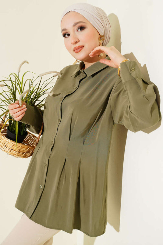 Waist Pencil Modal Shirt Khaki