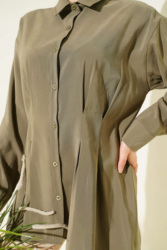 Waist Pencil Modal Shirt Khaki