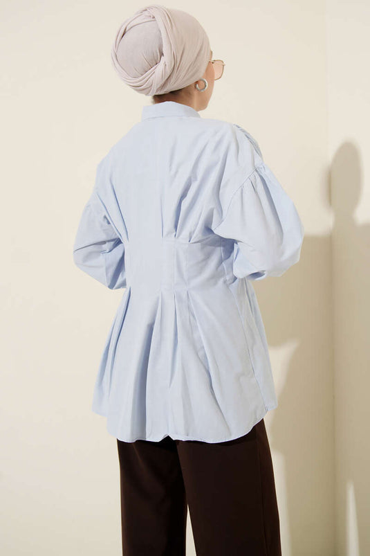 Bel Pencil Poplin Shirt Baby Blue