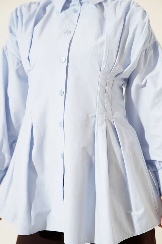 Bel Pencil Poplin Shirt Baby Blue