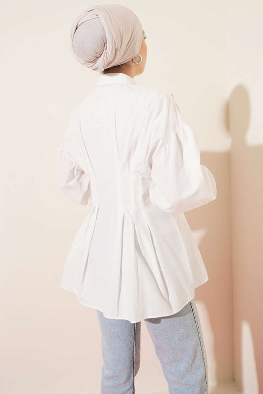 White Pencil Poplin Shirt