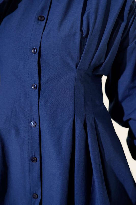 Slim Fit Poplin Shirt Navy Blue