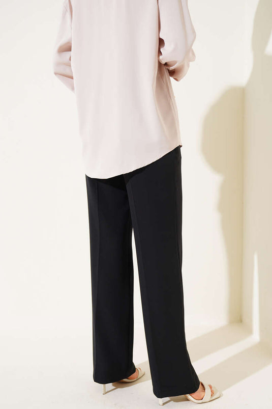 Bel Ribana Detaylı Pantolon Siyah