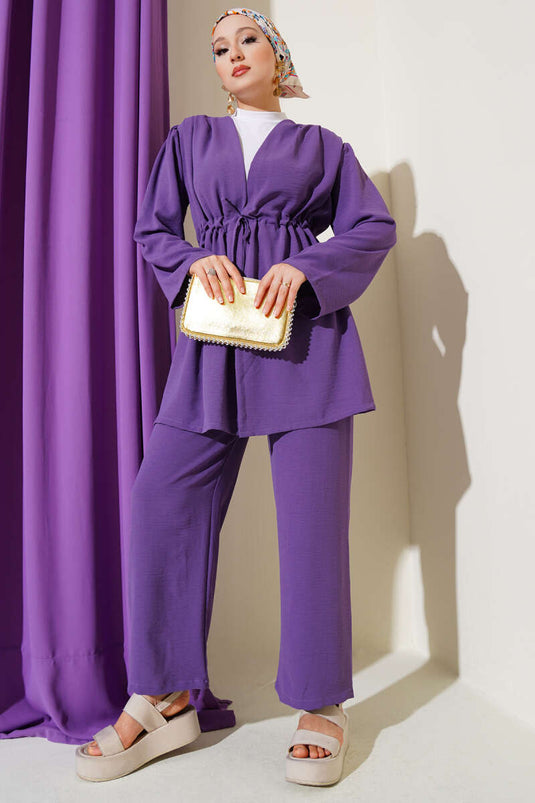 Ensemble deux pièces Ayrobin avec tunnel de taille lilas