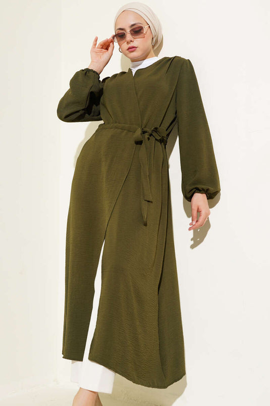 Bel Tünelli Bağlamalı Kap Haki