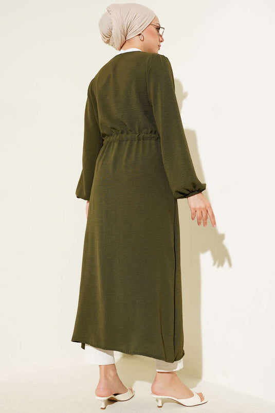 Bel Tünelli Bağlamalı Kap Haki