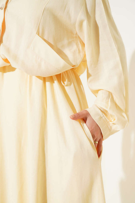 Yellow Vest Suit with Waist Tunnel and Jacket