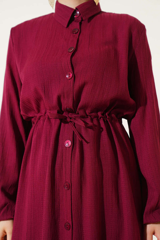 Set doppio camicia lunga con bottoni Bel Tünelli bordeaux