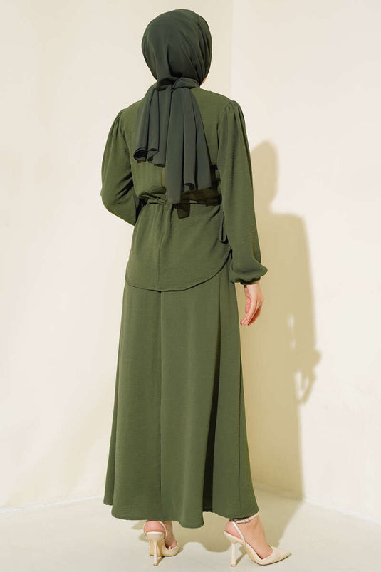 Combinaison deux pièces Ayrobin avec jupe tunnel à la taille Kaki