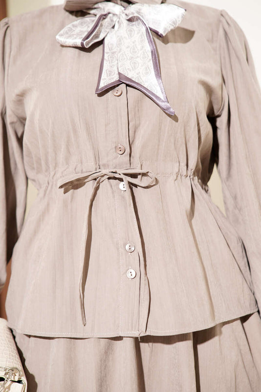 طقم تنورة تينسل مع وشاح بحلقة بل فيزون