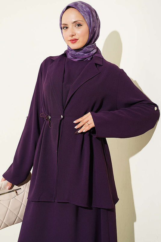 Lila Tüllgürtel Kleid Mit Jile