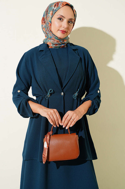 Robe Jile Ceinturée Vert Petrol