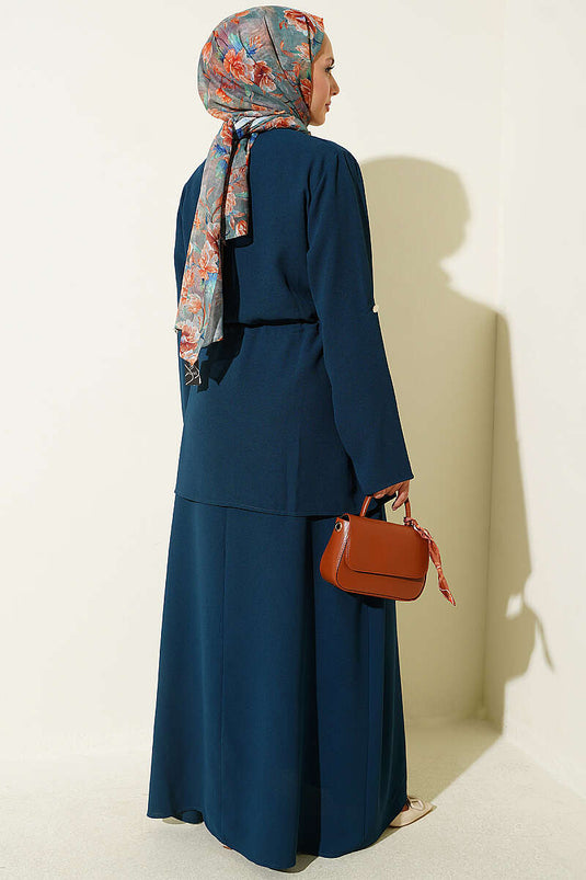 Robe Jile Ceinturée Vert Petrol