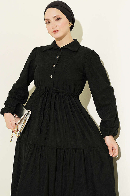 Schwarzes Samt Tüll Kleid