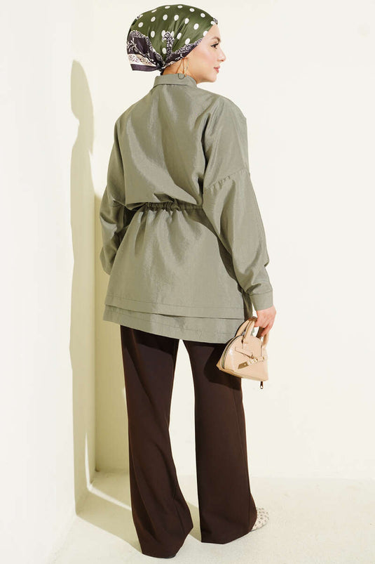 Bel Tünelli Oversize Odesa Gömlek Haki