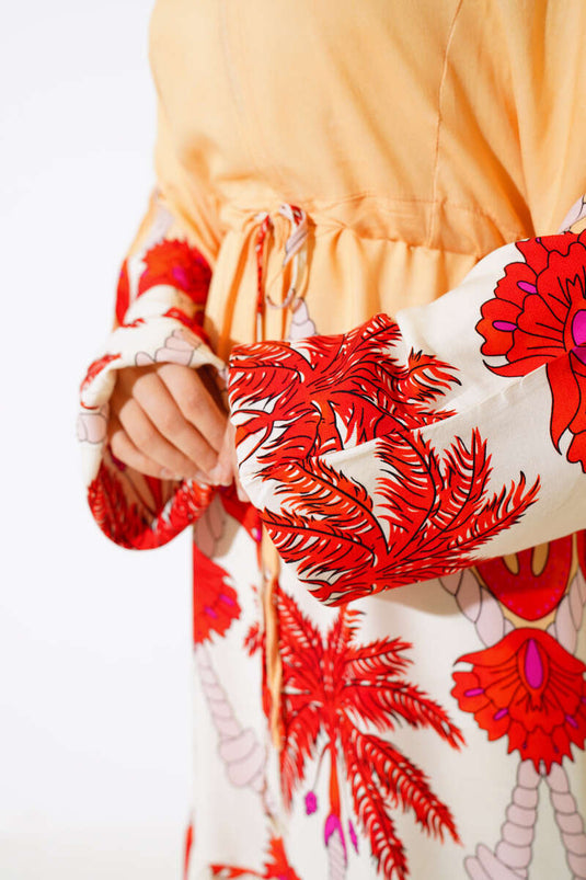 Bel Tünelli Oversized Dress Mustard Brick