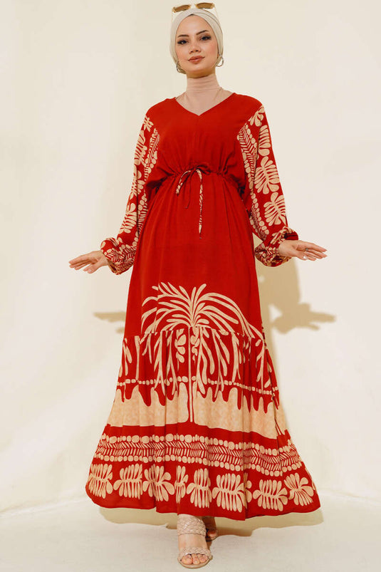 Robe ample avec carreaux tunnel à la taille