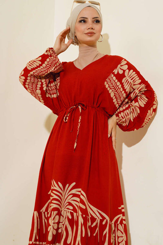 Robe ample avec carreaux tunnel à la taille