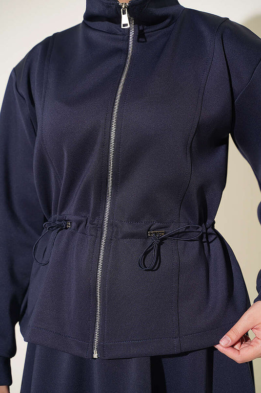 Doppelset Mit Tüllrock Und Scuba-Top In Marineblau