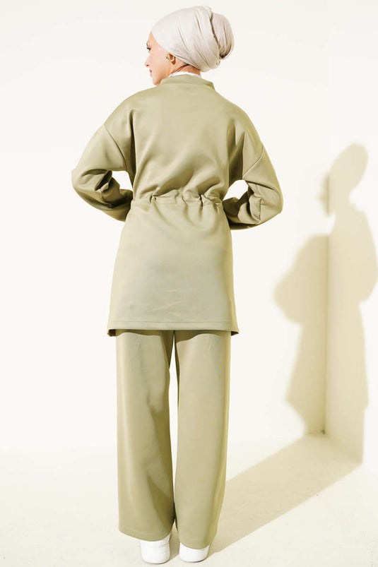 Combinaison de plongée deux pièces avec tunnel de taille, vert amande