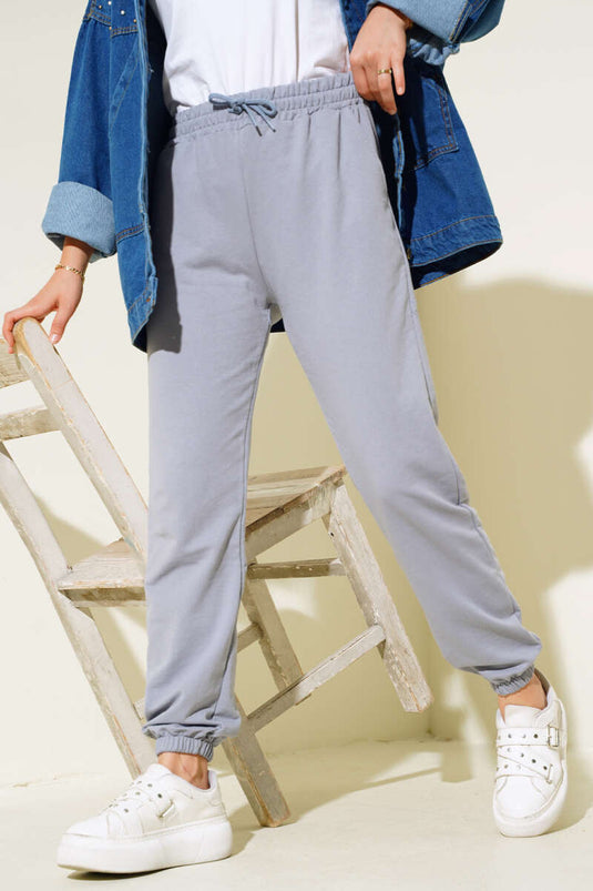 Pantaloni jogger elastici in vita e alla caviglia Grigio ardesia