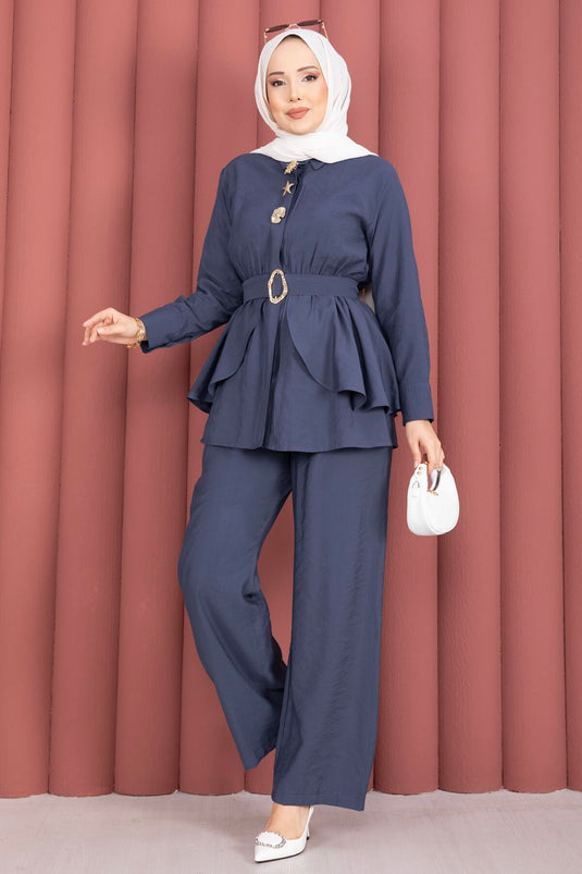 Belden Allerlli Gold Brosche Zweiteiler mit Hose Indigo
