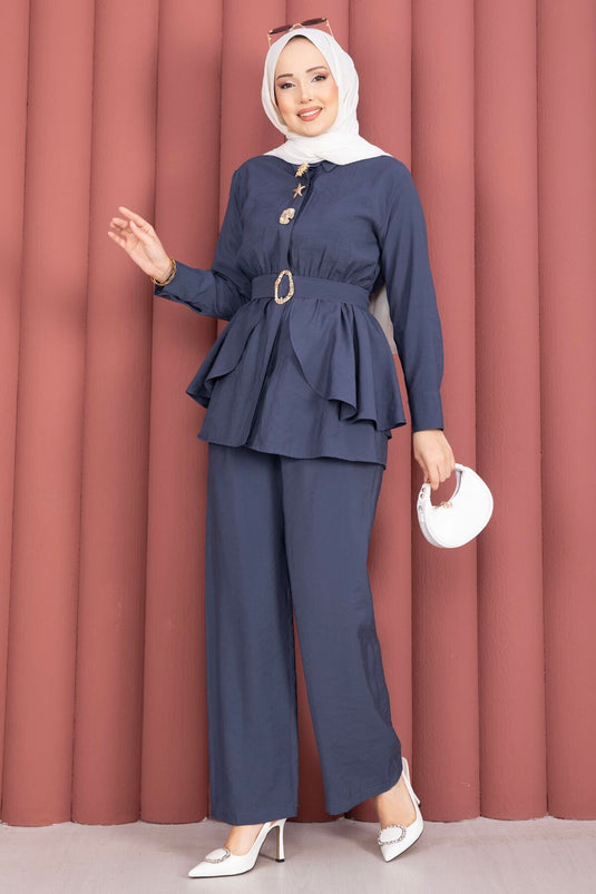 Belden Allerlli Gold Brosche Zweiteiler mit Hose Indigo