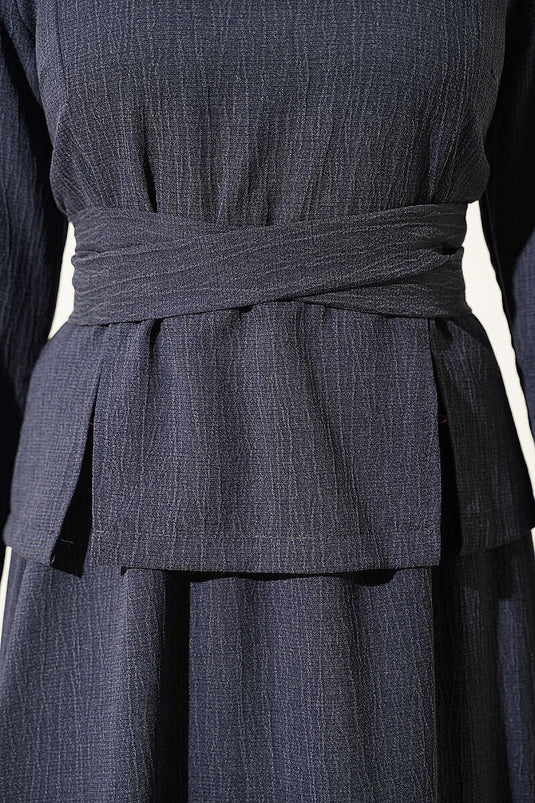Ensemble Jupe Plissée À Lien En Anthracite