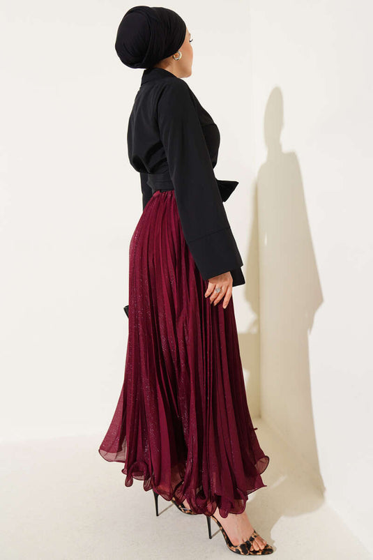 Belden Bağlama Detaylı Kısa Gömlek Siyah