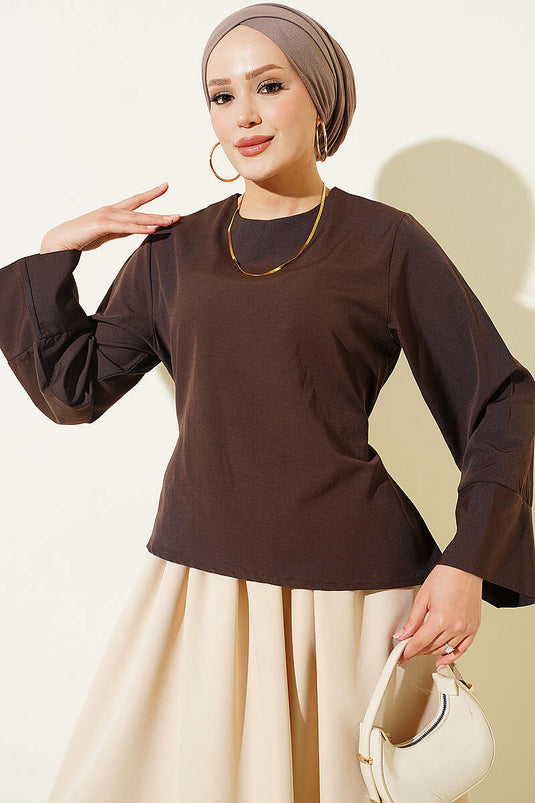 Chemise Large À Manches Avec Nœud Noir