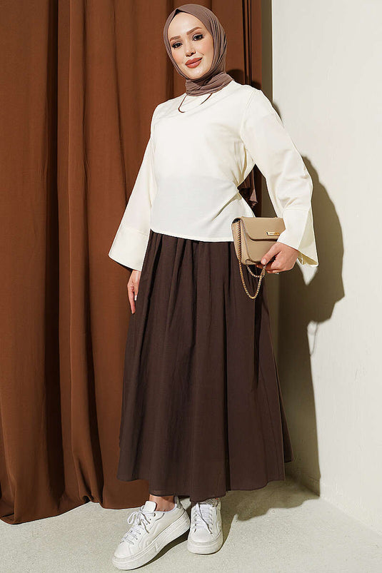 Blouse Large À Ceinture Et Décorée