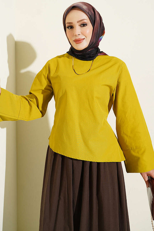 Chemise Ample À Ceinture Vert Olive