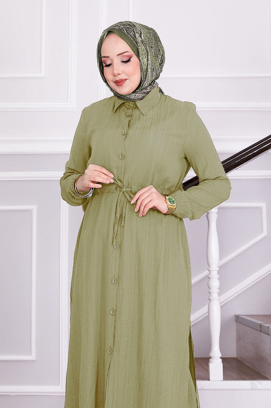 Ensemble hijab noué à la taille et pantalon, vert pistache
