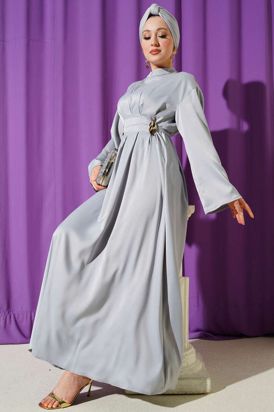 Koop Avondjurk met Accessoires en Strik in Grijs