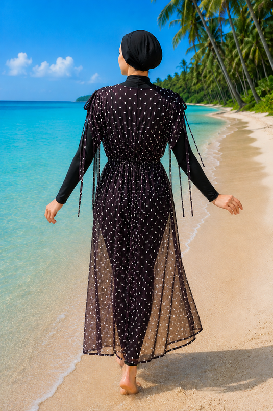 Buy Adjustable Patterned Chiffon Long Pareo Plum