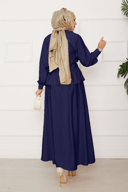 Ensemble Deux Pièces Fraise avec Jupe à Détail Lacet Bleu Saks