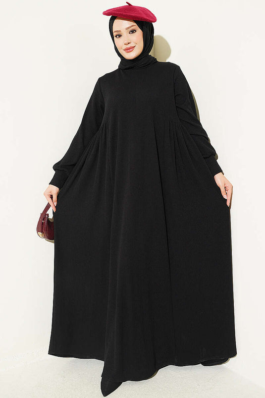 Robe En Maille Ample À Taille À Cordon Noire