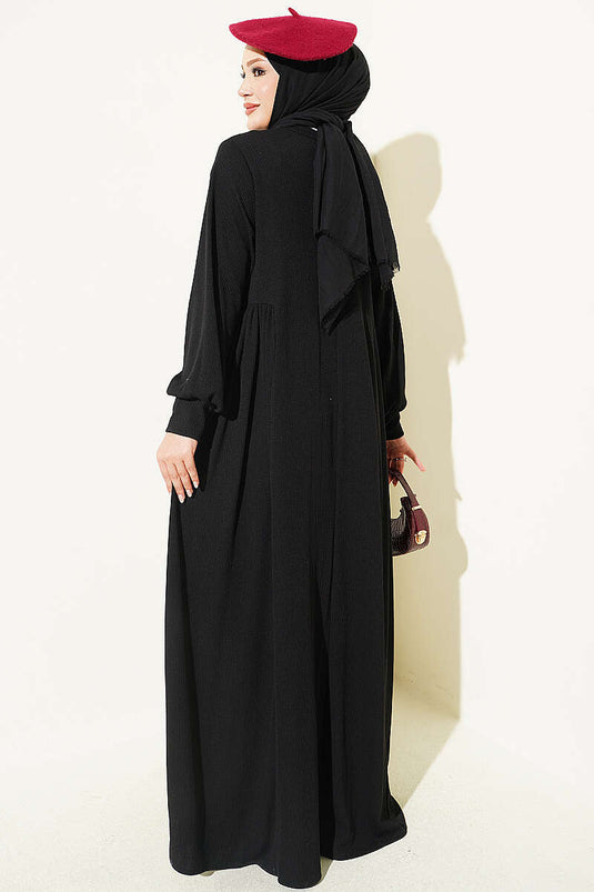 Robe En Maille Ample À Taille À Cordon Noire