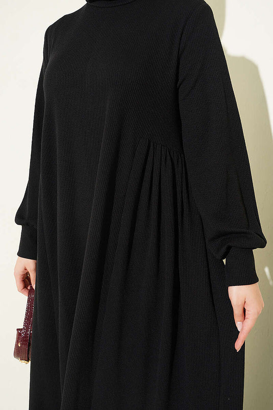 Robe En Maille Ample À Taille À Cordon Noire