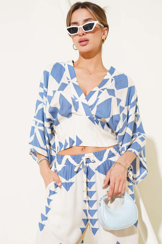 Beli Gipeli Crop İkili Takım İndigo