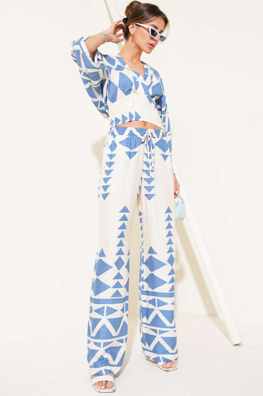 Beli Gipeli Crop İkili Takım İndigo